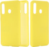 Effen kleur vloeibare siliconen dropproof volledige dekking beschermhoes voor Galaxy A60 / M40 (geel)