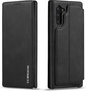 Voor Galaxy A20 Hon Ancient Series lederen tas met kaartsleuven en houder en portemonnee (zwart)