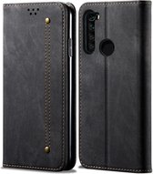 Voor Xiaomi Redmi Note 8 Denim Texture Casual Style Horizontale Flip Leather Case met houder & kaartsleuven & portemonnee (zwart)