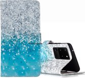 Voor Galaxy S20 Ultra 3D-patroon Magnetische zuig Horizontale flip lederen tas met houder en kaartsleuven & portemonnee en fotohouder (zeewaterzand)