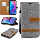 Kleuraanpassing Denim Texture Leather Case voor Xiaomi Redmi 6 Pro, met houder & kaartsleuven & portemonnee & lanyard (grijs)