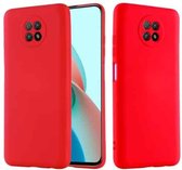 Voor Geschikt voor Xiaomi Redmi Note 9 5G (CN-versie) / Redmi Note 9T Pure kleur Vloeibare siliconen Schokbestendig Volledige dekking Case (rood)