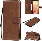 Voor Huawei Honor X10 Effen Kleur Horizontale Flip Beschermende Leren Case met Houder & Kaartsleuven & Portemonnee & Fotolijst & Lanyard (Bruin)