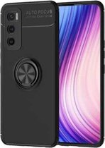 Voor vivo V20 SE metalen ringhouder 360 graden roterende TPU-hoes (zwart + zwart)