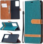 Voor Samsung Galaxy Note20 Ultra Kleuraanpassing Denim Textuur Horizontale Flip Leren Case met Houder & Kaartsleuven & Portemonnee & Lanyard (Groen)