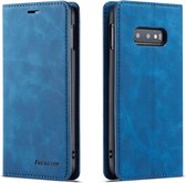 Voor Galaxy S10e Forwenw Dream Series Oil Edge Strong Magnetism Horizontal Flip Leather Case with Holder & Card Slots & Wallet & Photo Frame (Blue)