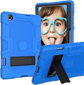 Voor Samsung Galaxy Tab S6 Lite P610 Contrastkleur Robot Schokbestendig Siliconen + PC Beschermhoes met Houder (Donkerblauw Zwart)