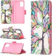 Voor Samsung Galaxy A02s (EU-versie) Gekleurde tekening patroon Horizontale flip lederen tas met houder & kaartsleuven & portemonnee (Life Tree)
