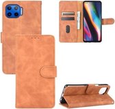 Voor Motorola Moto G 5G Plus Effen Kleur Huidgevoel Magnetische Gesp Horizontale Flip Kalftextuur PU Lederen Case met Houder & Kaartsleuven & Portemonnee (Bruin)