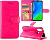 Voor Huawei P Smart (2020) Crazy Horse Textuur Lederen Horizontale Flip Beschermhoes met Houder & Kaartsleuven & Portemonnee & Fotolijst (Magenta)