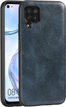Voor Huawei Nova 6 SE Crazy Horse Textured Calfskin PU + PC + TPU Case (blauw)