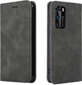 Voor Huawei P40 Retro Skin Feel Business Magnetische Horizontale Flip Leren Case (Donkergrijs)