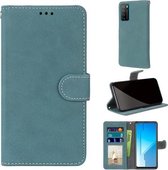 Voor Huawei Honor Play4 Retro Frosted Horizontale Flip PU lederen hoes met houder & kaartsleuven & portemonnee & fotolijst (blauw)