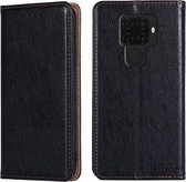 Voor Huawei Mate 30 Lite PU + TPU Glanzende Olie Effen Kleur Magnetische Horizontale Flip Leren Case met Houder & Kaartsleuf & Portemonnee (Zwart)