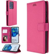 Voor Sansung Galaxy S20 Ultra Litchi Texture Horizontaal Flip Leren Case met Houder & Kaartsleuven & Portemonnee & Fotolijst (Rose)