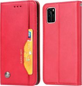 Voor Samsung Galaxy A41 (EU-versie) Kneed Huidtextuur Horizontale Flip Leren Case met Fotolijst & Houder & Kaartsleuven & Portemonnee (Rood)