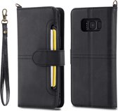 Voor Galaxy S8 + multifunctionele afneembare magnetische horizontale flip lederen tas met kaartsleuven en houder en portemonnee en fotolijst (zwart)