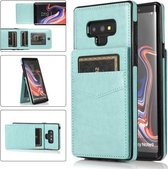 Voor Samsung Galaxy Note9 effen kleur pc + TPU beschermhoes met houder en kaartsleuven (groen)