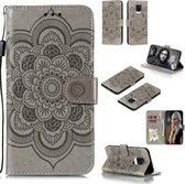 Voor Geschikt voor Xiaomi Redmi Note 9 Pro Mandala reliÃ«fpatroon Horizontaal Flip PU lederen tas met houder & kaartsleuven & Walle & Lanyard (grijs)