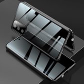 Voor Samsung Galaxy S20 FE 5G Vierhoek schokbestendig Anti-gluren magnetisch metalen frame Dubbelzijdig gehard glazen omhulsel (zwart)