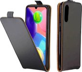 Voor Galaxy A70s / A70 zakelijke stijl verticale flip TPU lederen tas met kaartsleuf (zwart)