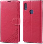 Voor Huawei Y6 (2019) / Enjoy 9E AZNS Schapenvacht Textuur Horizontale Flip Leren Case met Houder & Kaartsleuven & Portemonnee (Rood)