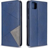 Voor Huawei Y5P / Honor 9S Rhombus Texture Horizontale Flip Magnetische Leren Case met Houder & Kaartsleuven & Portemonnee (Blauw)