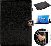 Voor Huawei MediaPad M6 10.8 Glitter Poeder Liefde Gesp Horizontale Flip Leren Case met Houder & Kaartsleuven (Zwart)