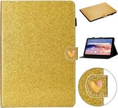 Voor Huawei MediaPad T5 10 inch Glitter Poeder Liefde Gesp Horizontale Flip Leren Case met Houder & Kaartsleuven (Goud)