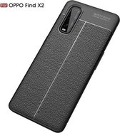 Voor OPPO Find X2 Litchi Texture TPU schokbestendig hoesje (zwart)