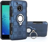 Voor Motorola Moto G5 2 in 1 Cube PC + TPU beschermhoes met 360 graden draaien zilveren ringhouder (marineblauw)