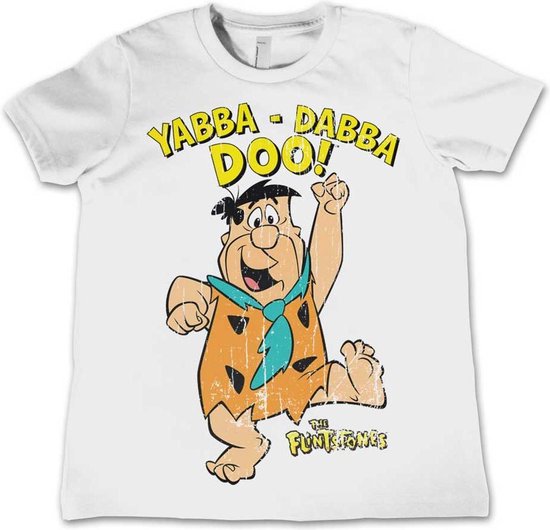 The Flintstones Kinder Tshirt -L- Yabba-Dabba-Doo Wit