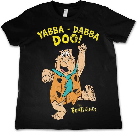 The Flintstones Kinder Tshirt -M- Yabba-Dabba-Doo Zwart