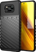 POCO X3 Hoesje - Mobigear - Groove Serie - TPU Backcover - Zwart - Hoesje Geschikt Voor POCO X3