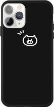 Voor iPhone 11 Pro Max Small Pig Pattern Colorful Frosted TPU telefoon beschermhoes (zwart)