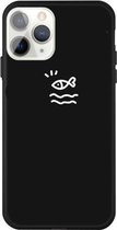 Voor iPhone 11 Pro Small Fish Pattern Colorful Frosted TPU telefoon beschermhoes (zwart)