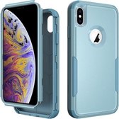 TPU + pc schokbestendige beschermhoes voor iPhone XS / X (grijsgroen)