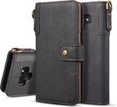 Voor Galaxy Note9 Koeienhuid Textuur Horizontale Flip Leren Case met Houder & Kaartsleuven & Portemonnee & Lanyard (Zwart)