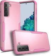 Voor Samsung Galaxy S21 + 5G TPU + pc schokbestendige beschermhoes (roze)