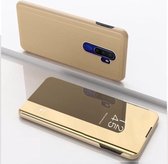 Voor OPPO A9 2020 / A5 2020 vergulde spiegel horizontaal flip leer met standaard mobiele telefoon holster (goud)