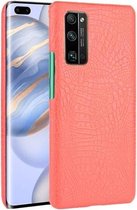 Voor Huawei Honor 30 Pro schokbestendige krokodiltextuur pc + PU-hoes (rood)