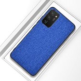 Voor Samsung Galaxy S21 Ultra 5G schokbestendige stoffen textuur PC + TPU beschermhoes (stijl blauw)