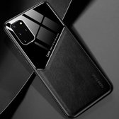 Voor Samsung Galaxy S20 Ultra All-inclusive leer + organisch glas beschermhoes met metalen ijzeren plaat (zwart)