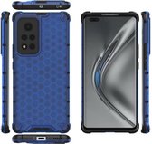 For Honor View40 schokbestendige honingraat pc + TPU-hoes (blauw)
