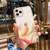IMD Straight Edge Dreamy Watercolor Pattern Shockproof TPU beschermhoes voor iPhone 11 (A3)