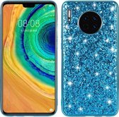 Voor Huawei Mate 30 Glittery poeder schokbestendig TPU-hoesje (blauw)