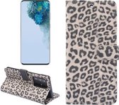 Voor Samsung Galaxy Note20 Ultra Leopard Pattern Horizontale Flip Leather Case met houder & kaartsleuven (bruin)