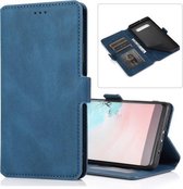 Voor Samsung Galaxy S10 Plus Retro Magnetische Sluiting Horizontale Flip Leren Case met Houder & Kaartsleuven & Fotolijst & Portemonnee (Marineblauw)