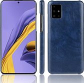 Voor Galaxy A71 5G schokbestendige Litchi-textuur pc + PU-hoes (blauw)