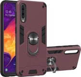Voor Samsung Galaxy A50 & A30s & A50s 2 in 1 Armor Series PC + TPU beschermhoes met ringhouder (wijnrood)